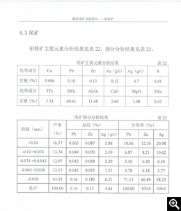 尾矿主要元素分析结果 